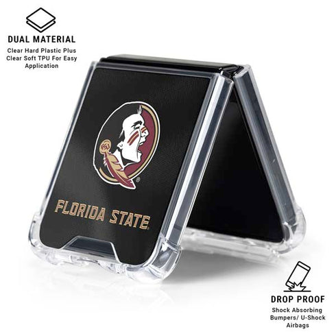 Florida State University Black Jersey Galaxy Z Flip6 Clear Case